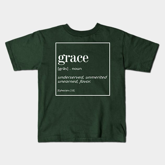Grace - Ephesians 2:8 | Bible Quotes Kids T-Shirt by Hoomie Apparel